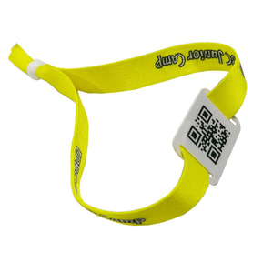 Dye Sublimation Rfid Bracelet 13.56mhz Nfc Woven Wristband with QR <strong>Code</strong> - Product Image 4
