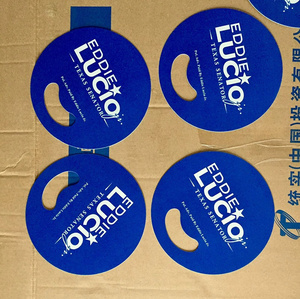廉价定制形状圆形塑料风扇广告促销礼品夏季迷你小型PVC PP手持式手动风扇 - Product Image 4