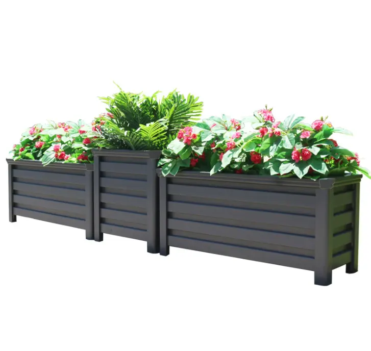 Custom made perforated aluminum flower pot planter boxes large outdoor metal aluminum planters box