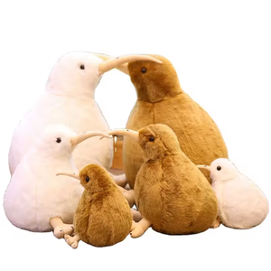 人気のデザイン動物リアルなホワイトブラウンキウイ鳥ぬいぐるみおもちゃかわいい柔らかい鳥ぬいぐるみ動物