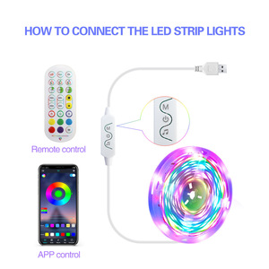 ไฟแถบ LED WS2811พิกเซล RGB ไฟ LED เปลี่ยนสี16.4FT LED พร้อมการควบคุมแอปแถบสี LED อัจฉริยะ Ws2812b แถบไฟ LED - Product Image 2