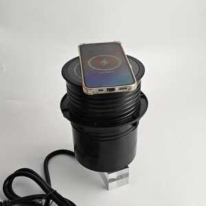 Enchufe de torre hidráulica montado en escritorio incorporado Enchufe de escritorio multifunción empotrado Enchufe emergente con cargador inalámbrico - Product Image 6