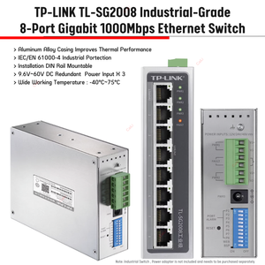 TP-Link Industrial-grade 100M Fast Ethernet 1000M Gigabit Router SWITCH 5-PORT 8-Port POE TL-SF SG SL 1005/08 2005/08 Series - Product Image 5