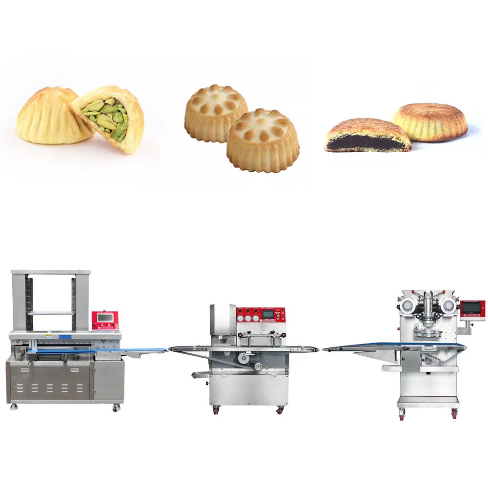 2024 Automatische Apparatuur Productielijn Pers Mooncake Maan Cake Maamoul Maken Machine