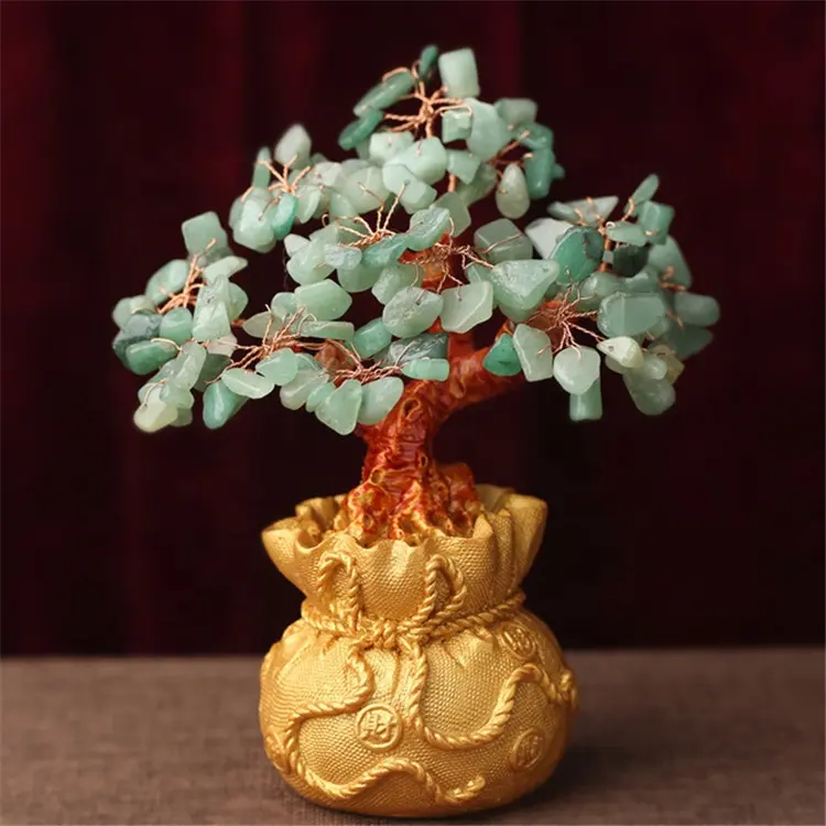 Árbol de la vida de Aventurina verde, regalos baratos, árbol de dinero para decoración del hogar