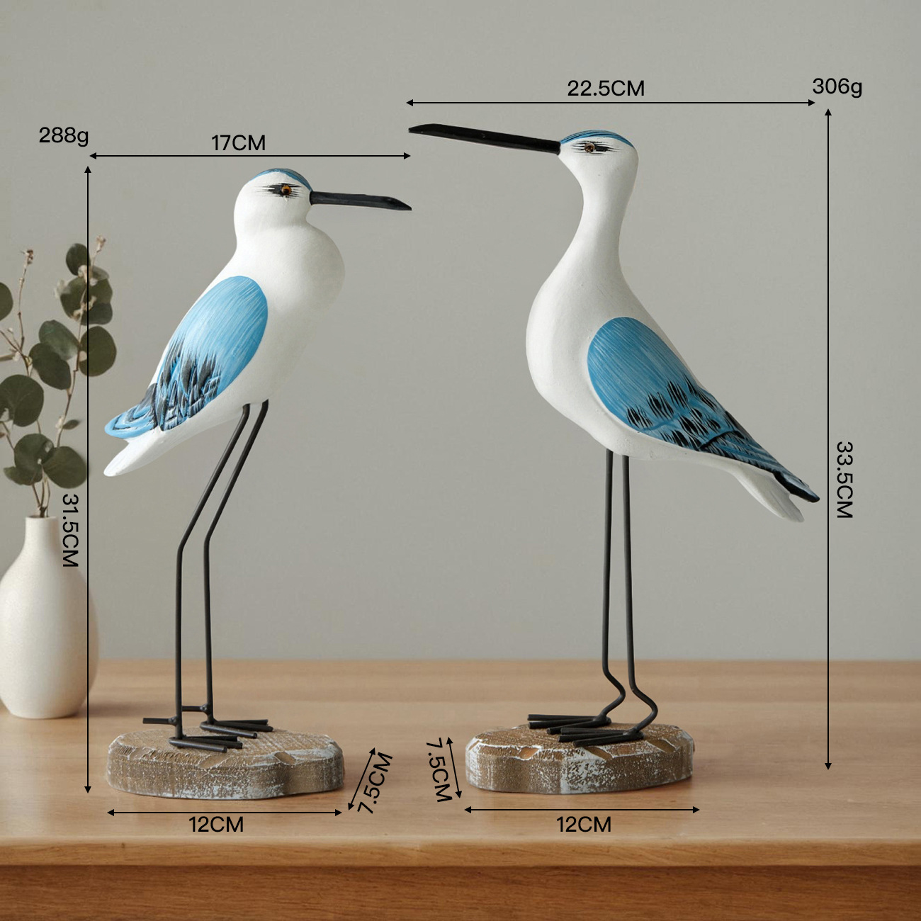 New Blue Seabird Ornament Set