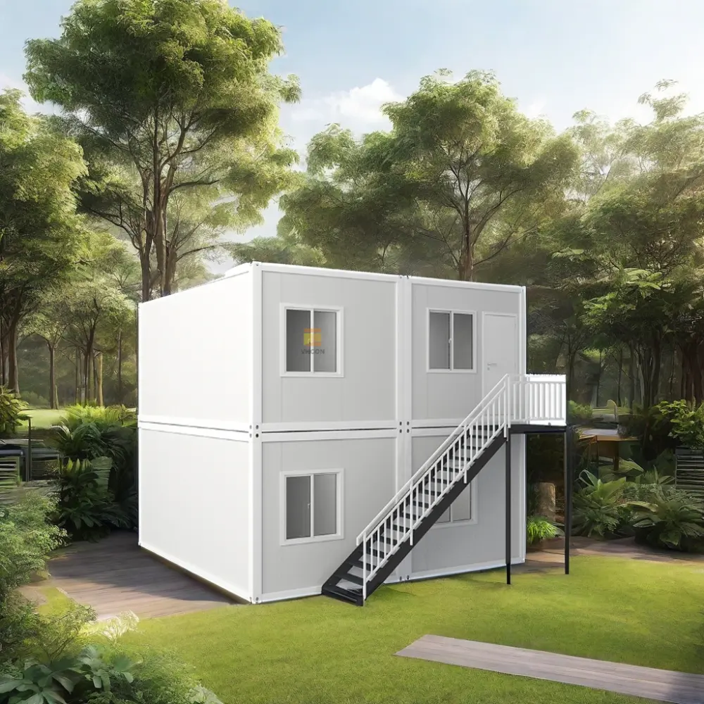 Luxe 20 pieds Casa préfabriqué mobile modulaire maison en conteneur à deux étages petite maison préfabriquée maison en conteneur vivant