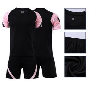 定制姓名号码欧洲队男子儿童巴黎廉价黑色足球服 - Product Image 4
