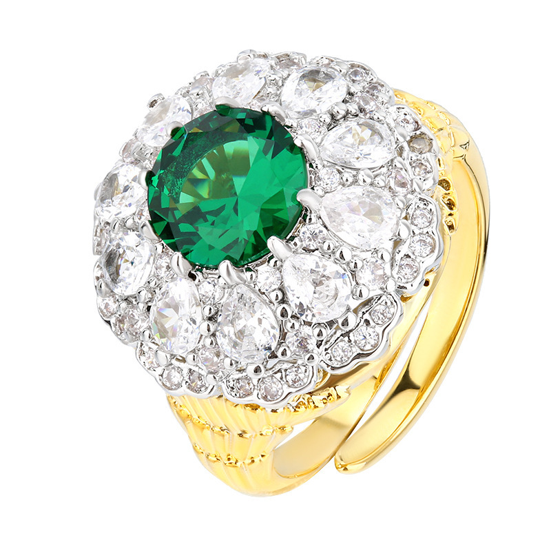 Bague Nano verte, taille ouverte
