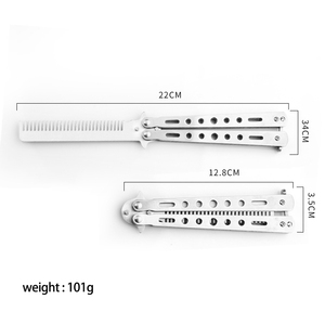 Oem đầy đủ thép không gỉ đào tạo có thể gập lại lược Túi Gấp lược thực hành bướm dao huấn luyện viên cho CSGO đào tạo (Bạc) - Product Image 4