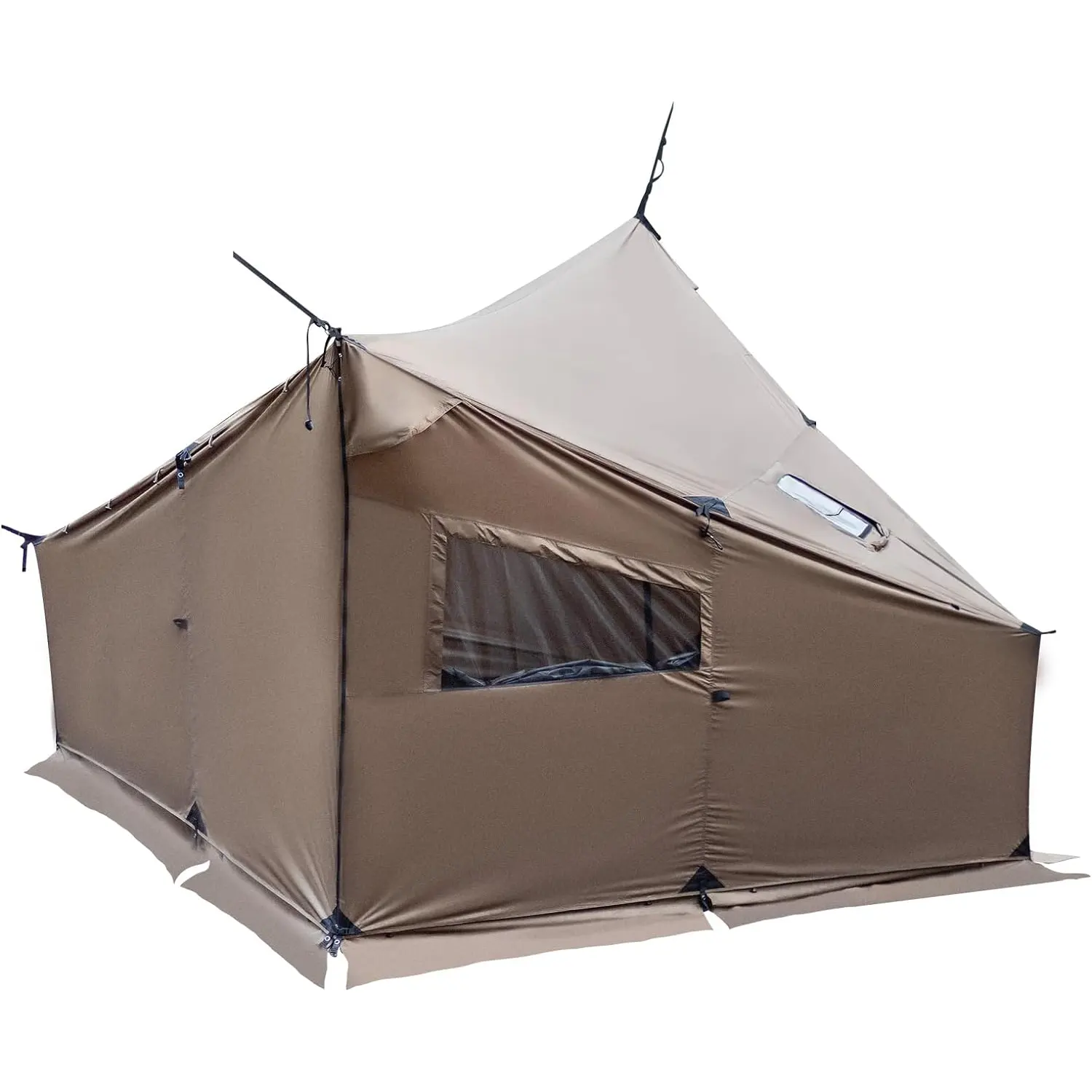 대형 넓은 4 인용 텐트 스토브 잭 방풍 방수 텐트 나무 난로 Bushcraft 캠핑 여행 트럭 가족