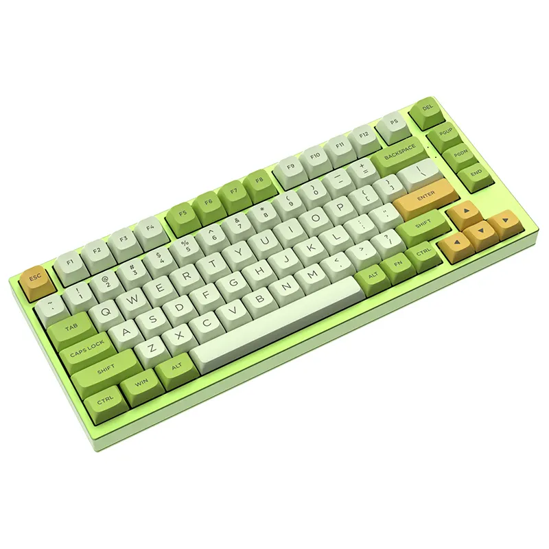 Teclado mecánico para juegos de 82 teclas con cable diseño ruso/Inglés RGB retroiluminado todas las teclas Teclado mecánico de conflicto para jugadores