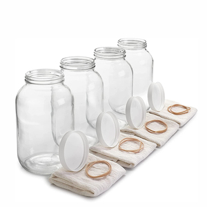 Plastik kapaklı yüksek kaliteli 2000 ml büyük hacimli cam kavanozlar şeffaf cam depolama şişesi - Product Image 3