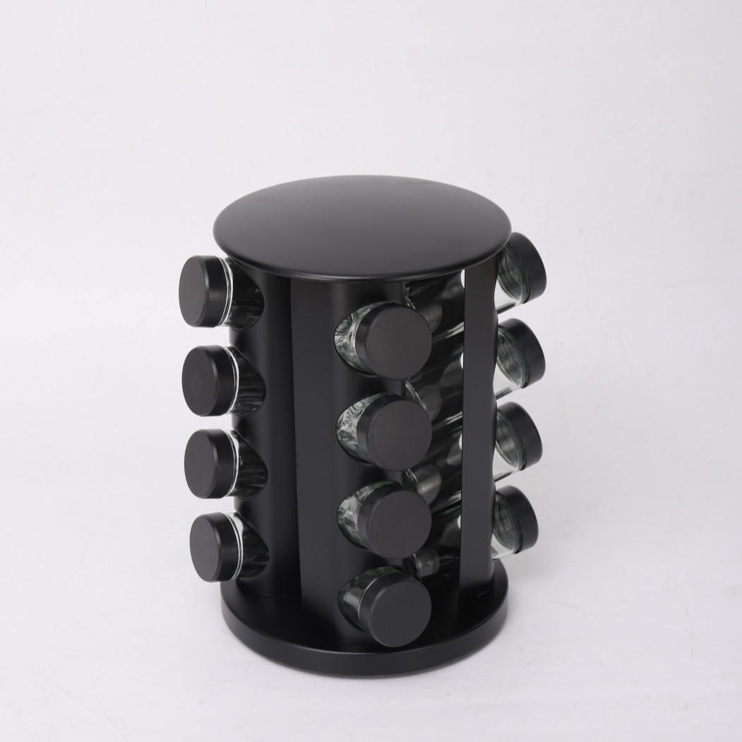 Bocaux ronds noirs - Lot de 16