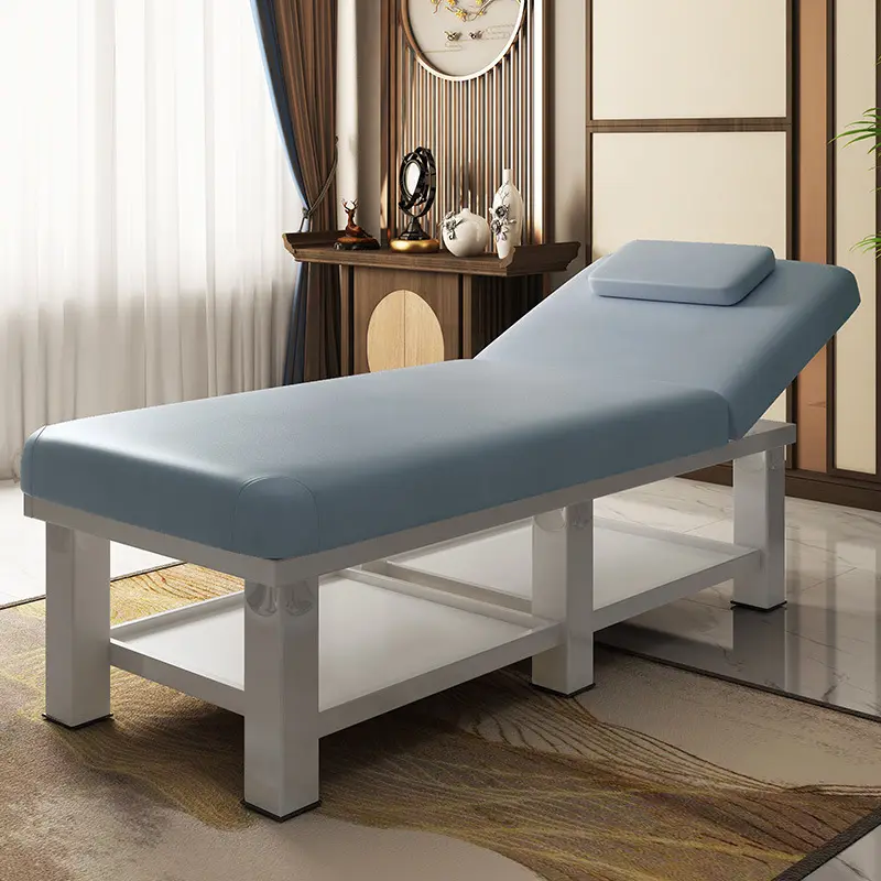 Dreifach zusammen klappbarer Massage tisch Massage bett Tragbare Salon möbel aus Holz Facial Beauty Salon Höhen verstellbare moderne Kopfstütze