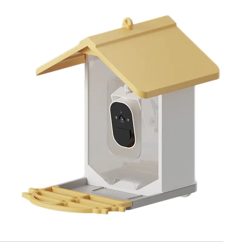 Dispenser makanan plastik Video HD tenaga surya WIFI pengumpan burung pintar liar otomatis dengan kamera luar ruangan gantung