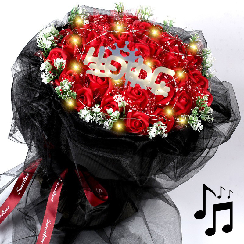 33 hand-held flowers chiffon red