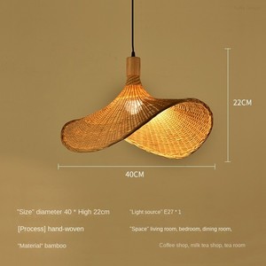 Natural Handwoven <strong>Decorative</strong> Handmade Bamboo Pendant Light Three-in-one Packaging Structure Bar Pub <strong>Cafe</strong> Restaurant Art <strong>Decor</strong> - Product Image 2