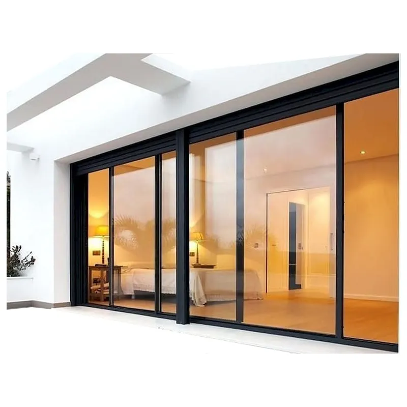 Grande balcone villa resistente doppio vetro porta scorrevole sistema di alluminio porte scorrevoli in vetro