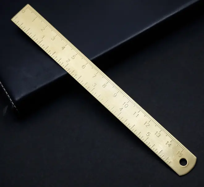 Marcador de livro personalizado promocional por atacado, marcador bonito banhado a ouro em latão em branco, régua em escala de metal, 20cm, 15cm, 3d