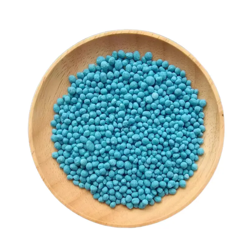 Fertilizante granular azul para agricultura, npk 12-12-17