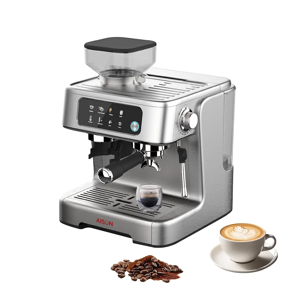 Profesional Semi-Automatische Cappuccino Espressomachine Koffiezetapparaat Met Molen