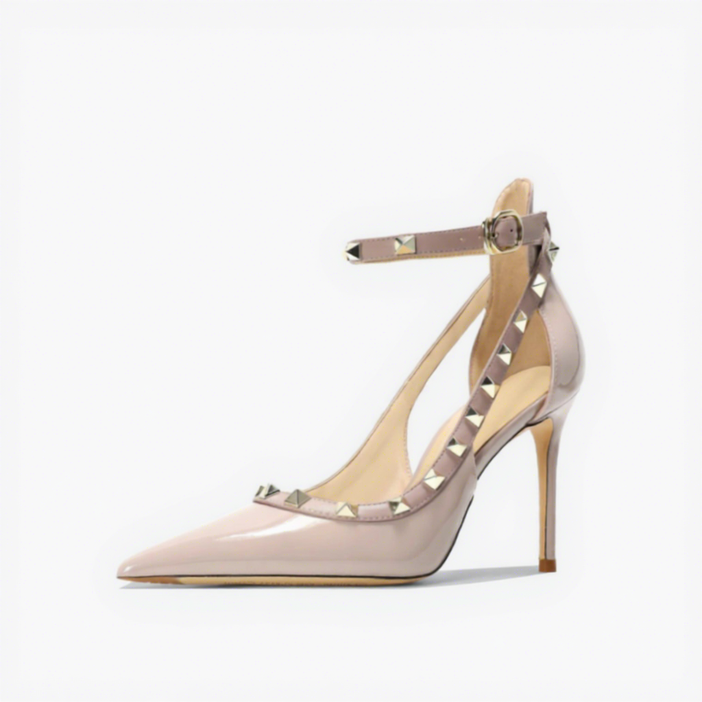Elephant grey 8cm patent leather