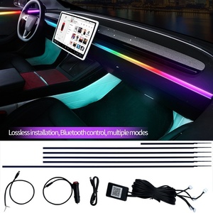 Wholesale RGB Chasing <strong>LED</strong> Universal Symphony Ambient Light Kit Music APP Control <strong>64</strong> Color Acrylic Interior Car Ambient Light - Product Image 2