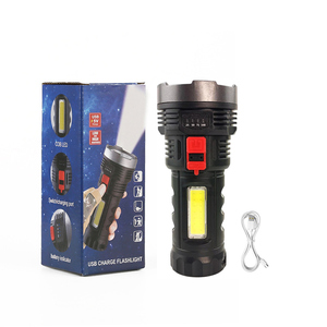 Multifunktionale Power-Lichter-Led-Torch tragbar wasserdicht 4 Lichtmodi USB wiederaufladbare taktische Taschenlampe - Product Image 1