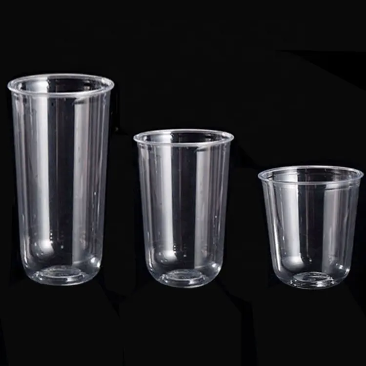 360ml 500ml 700ml 90mm PET Cups Disposable Thermoformed for Cold Drinking Juice Cup Salad Cups