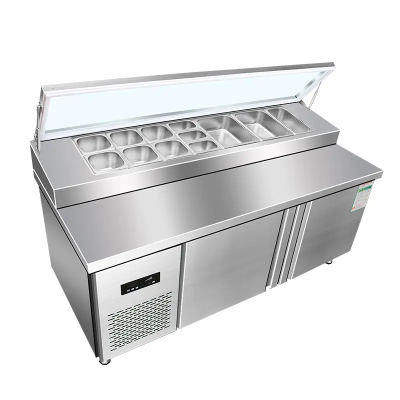 Commercial Saladette refrigerazione sandwich prep tables insalata frigo bar insalata Pizza counter display frigorifero