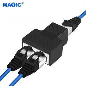 Communication Cables LAN Network Internet RJ45 Splitter Connectors <strong>Adapter</strong> 1 to 2 Polybag Xlr 3 Pin Female Socket Nickel Plated - Product Image 3