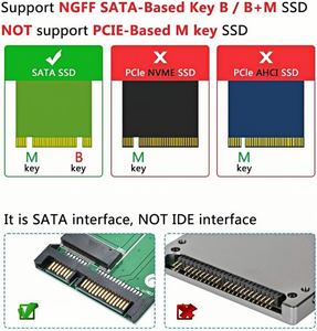 B คีย์ /b M M.2 NGFF อะแดปเตอร์แปลง SSD SATA M.2ไปยัง SATA 3การ์ดขยาย M2 Riser - Product Image 5