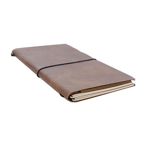 PU Leather Cover Traveler <strong>Notebook</strong> Journals Brown 4.9x8.5&quot; Elastic <strong>String</strong> Bands Brown PU Leather <strong>Notebook</strong> Kraft Notepad - Product Image 2