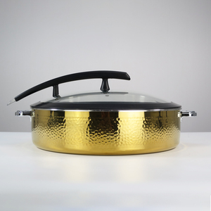 Chất lượng tốt 304 thép không gỉ chaffing món ăn sưởi ấm nồi thực phẩm ấm hơn Rose Vàng búa tự chọn bếp với kính nắp - Product Image 4