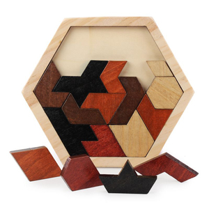 Unisex 2-7 Year <strong>Old</strong> Montessori <strong>Style</strong> Wooden Tangram Jigsaw Puzzle Colorful Early Learning Educational Pegged <strong>Toy</strong> for Kids - Product Image 3
