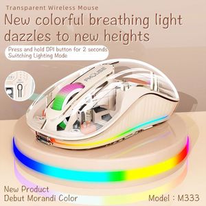 2024 Neues Design USB Typ C 3D-Stil Drahtlose Mini-Maus RGB Transparente 2,4G wiederauf ladbare Computer-Büromaus - Product Image 3