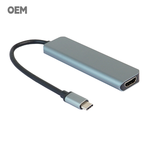 OEM/ODM 5-in-1 USB C Hub 4K <strong>HDMI</strong> <strong>Output</strong> 100W PD <strong>Input</strong> USB 3.0 LAN Port Dual Card Reader - Product Image 3