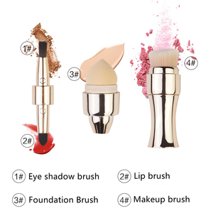 Toptan 4-in-1 çok fonksiyonlu fondoten allık göz ve dudak balsamı makyaj fırçası Set sınır ötesi Fan tarzı fırçalar - Product Image 5