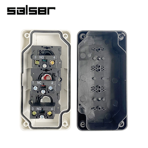 3P üç delik 22mm su geçirmez basma düğmesi anahtarı ile muhafaza elektrik kontrol istasyonu kutusu sol sağ dur ok 2NO 1NC - Product Image 6