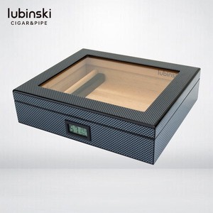 高品質のカスタマイズされた手作り木製ガラストップシガーフミドール15-20CTボックス/ケース再加湿用