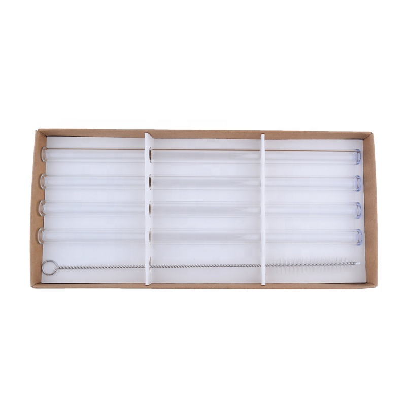 Pajitas transparentes 4+1 en caja de papel