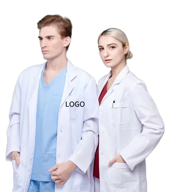 Custom logo Medical Hospital Women Men White Comfortable Doctor Nursing Clothing Uniform