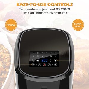Luft fritte use 7,5 l mit durchsichtigem Fenster auf der Vorderseite Digitale Luft fritte use 12 Programme Vorheiz funktion Fettarme Smart Air Fryers