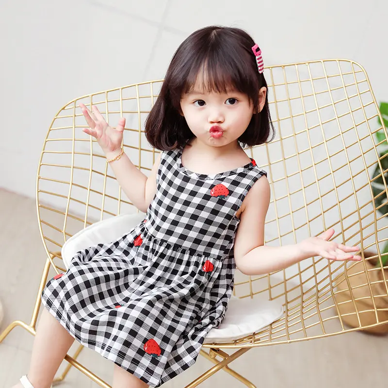 Girls Skirt Sleeveless 2-3 Years Old Kids Dress Baby Summer Clothes Casual Infants Pure Cotton Hot Selling Little Children Girls