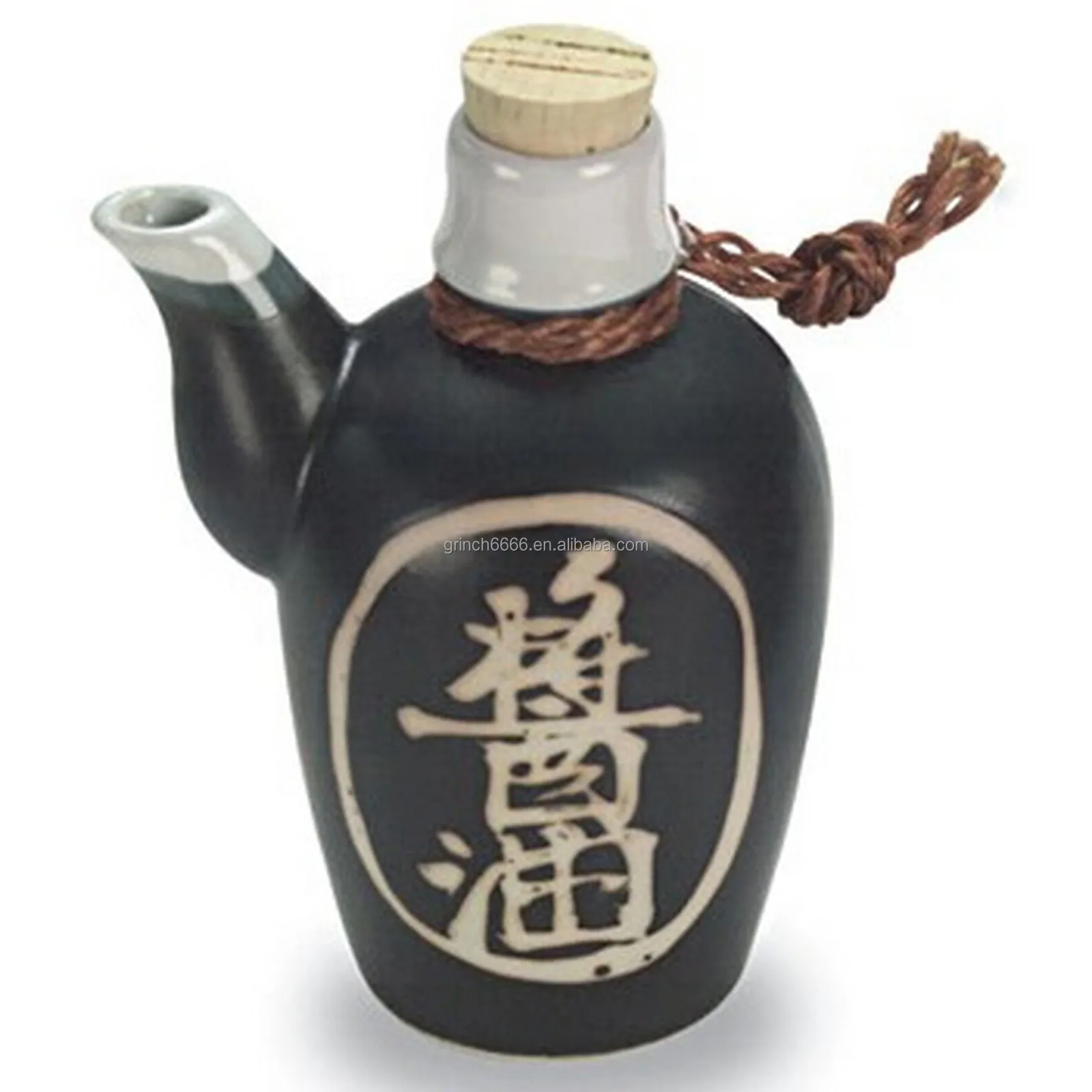 Dispensador de porcelana japonesa para salsa de soja, frasco de cerámica japonesa para salsa de soja, vinagre y aceite