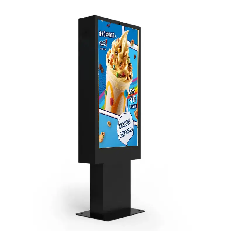 Señalización digital LCD para exteriores de 55 pulgadas para tableros de menú Drive-Thru Resolución 4K Módulo LED Instalación en el suelo Publicidad en medios