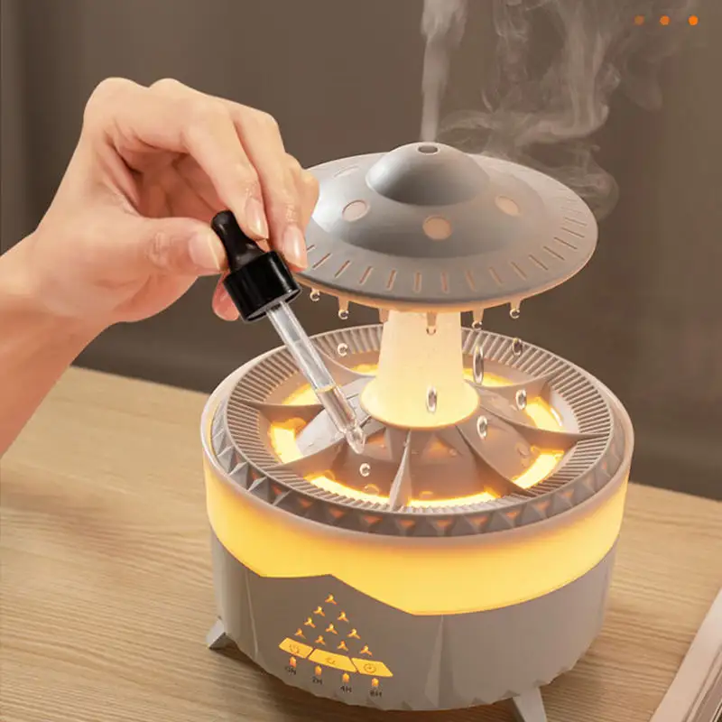 Parfum domestique professionnel Ufo pluie nuage aromathérapie Machine huile essentielle diffuseur de lumière humidificateur avec télécommande