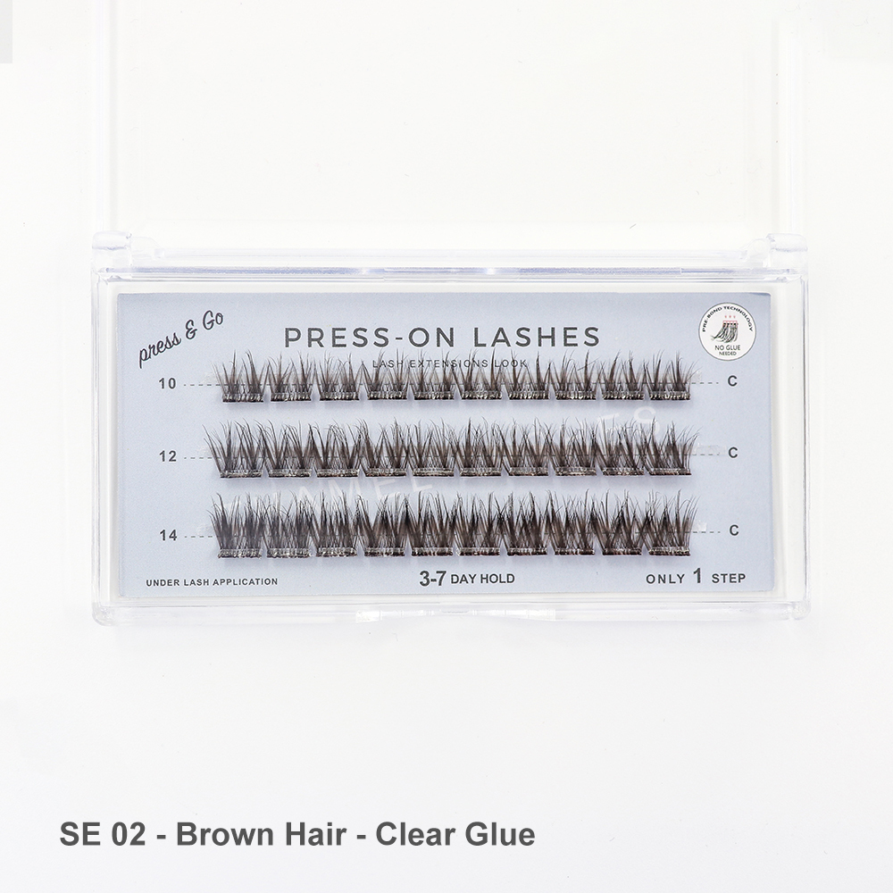 3 Líneas - SE 02 - Cabello Castaño - Pegamento Transparente