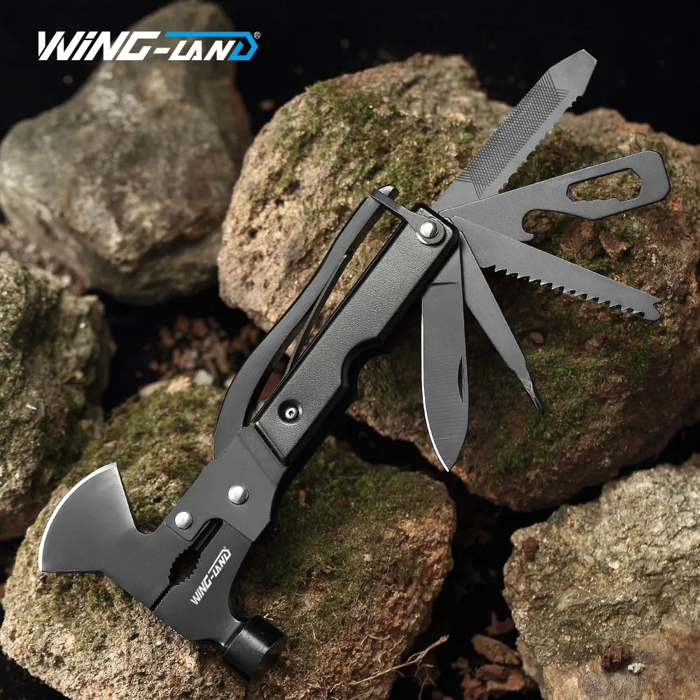 15 in1 Multi tool Axe Hammer pinze Multitool cacciavite a lama di coltello per escursioni in campeggio all'aperto